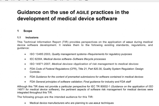 AAMI TIR 45 pdf free download – Guidance on the use of AGILE practices in the development of medical device software